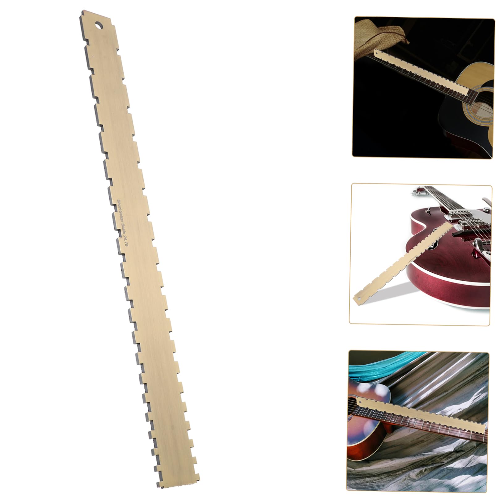 ibasenice 2stücke Bronze Saitenmessschablone Für Gitarre Und Ukulele Dual- Für Präzise Saitenhöhe Und Bundvermessung Zur Überprüfung Der Halsgerade Und Bundflachheit