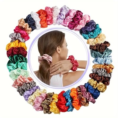 30 Pcs Random Shiny Solid Color Hair Scrunchies Perfect for Hair Accessories And Headbands Rubber Band Ponytail Hair Scrunchies Silk Satin Scrunchies Headband Large Elastic Rubber Hair Band Women Gilrs Ponytail Holder Solid Color Hair Ties Accessories 1 61WsfT76jmL. SL500