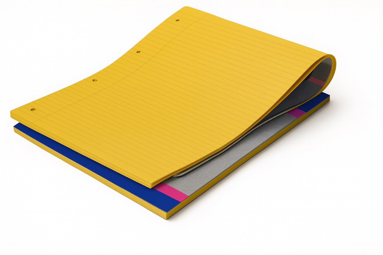 indigo® Schreibblock für Legasthenie, A4, 80 g/m², liniert mit Rand, 100 Seiten, 5 verschiedene Farben