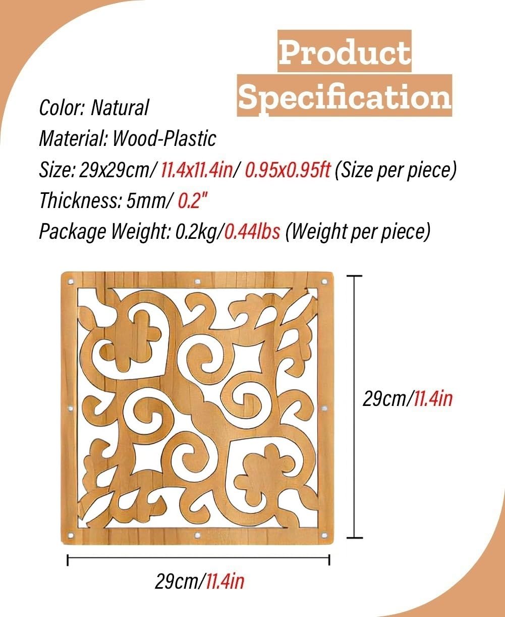El Panel Colgante del tabique for la decoración de Ministerio del Interior, tamaño 11,4" x 11,4", 1 a 100 Pedazos Disponibles(Natural B,26Pcs)