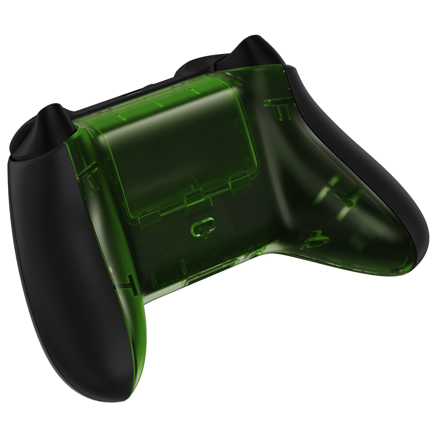 eXtremeRate Cover Posteriore Ricambio per Xbox Series X S Controller,Custodia Copertura Coperchio di Batteria Scocca Shell per Xbox Series X/S Joystick Model 1914-Trasparente Verde