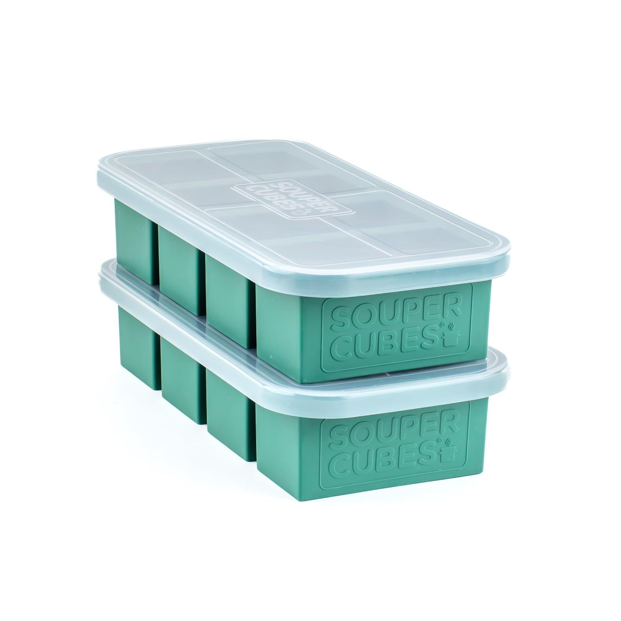 Souper Cubes 1 Cup Silicone Freezer Molds with Lids, Kale, 2-Pack