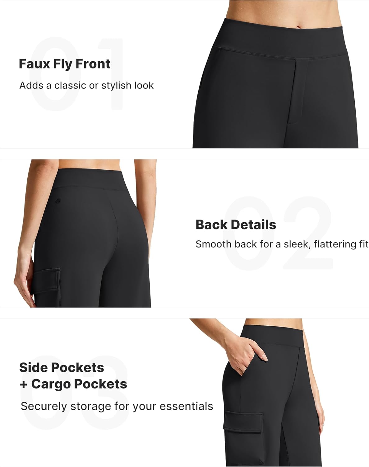 G4Free EverGoing Wide Leg Cargo Pants Women with 4 Pockets High Waisted Yoga Pants Stretch Casual Trousers - Image 4