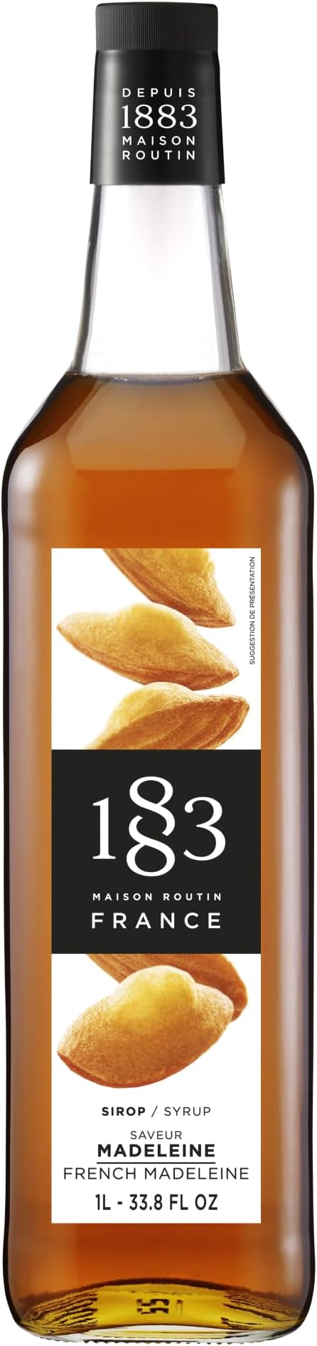 1883 MAISON ROUTIN - French Madeline Syrup - Made In France - Glass Bottle | 1 Liter (33.8 Oz)