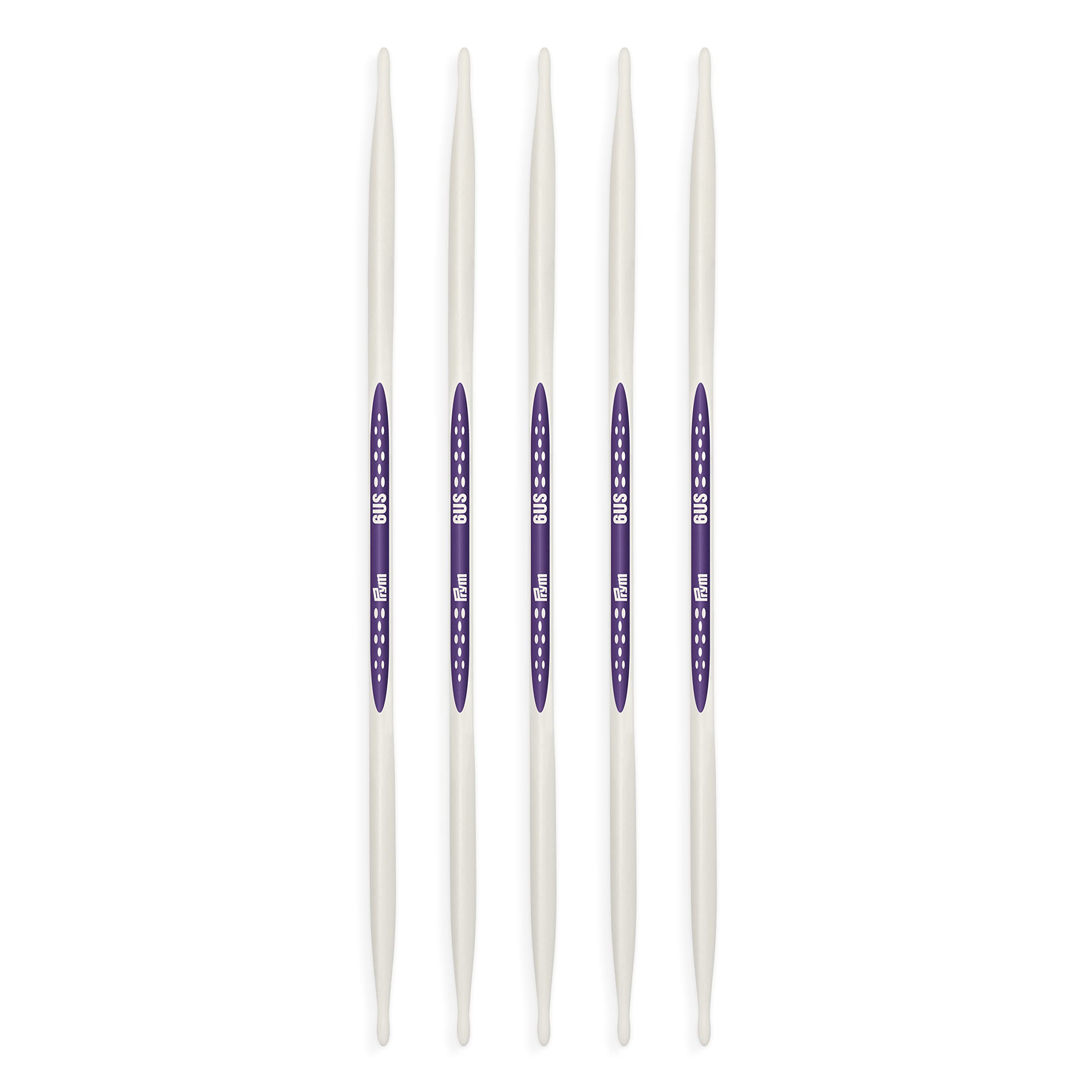 Prym6" Double Point (4mm) Knitting Needles, US 6 (4 mm), Alabaster White 5 Count