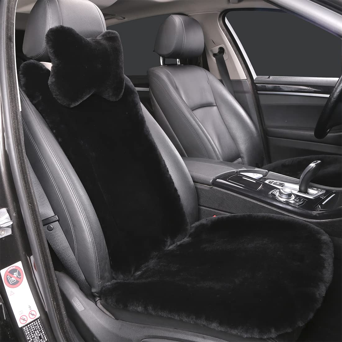 Ogland - Fundas de asiento de piel de oveja 100% natural, universales, accesorios para coches