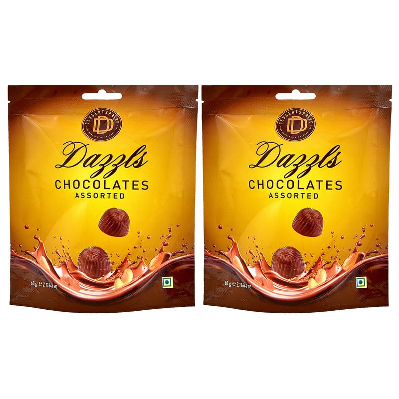 DESSERTSPRING Dazzls - 60G Assorted Chocolate - Pack Of 2 | Creamy Milk Chocolate For Snacking And Gifting (B0DHP4F4R4) Amazon Price History, Amazon Price Tracker