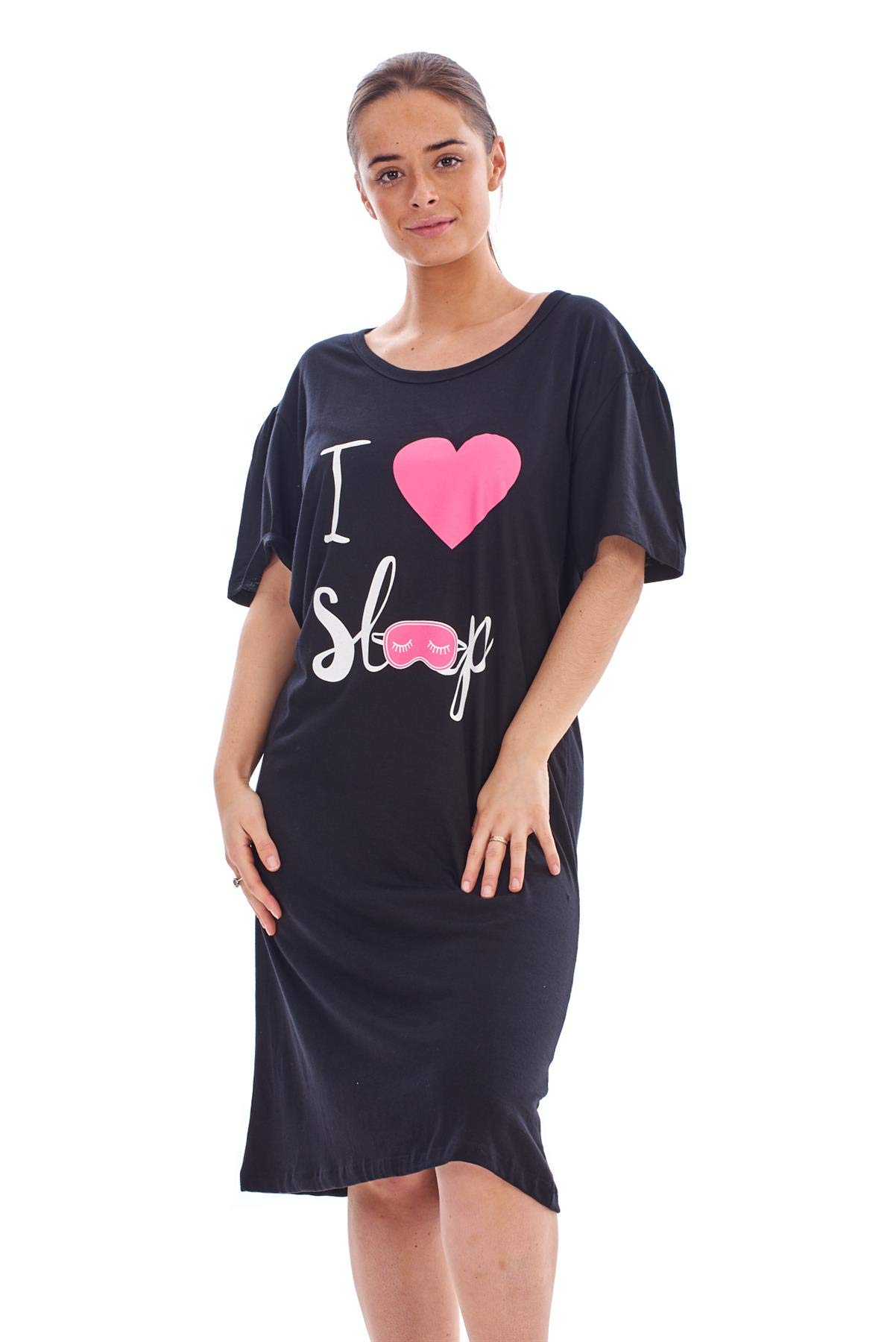 Malay Ladies Nightdress Round Neck Printed 100% Cotton Short Sleeve Nightie Nightshirt