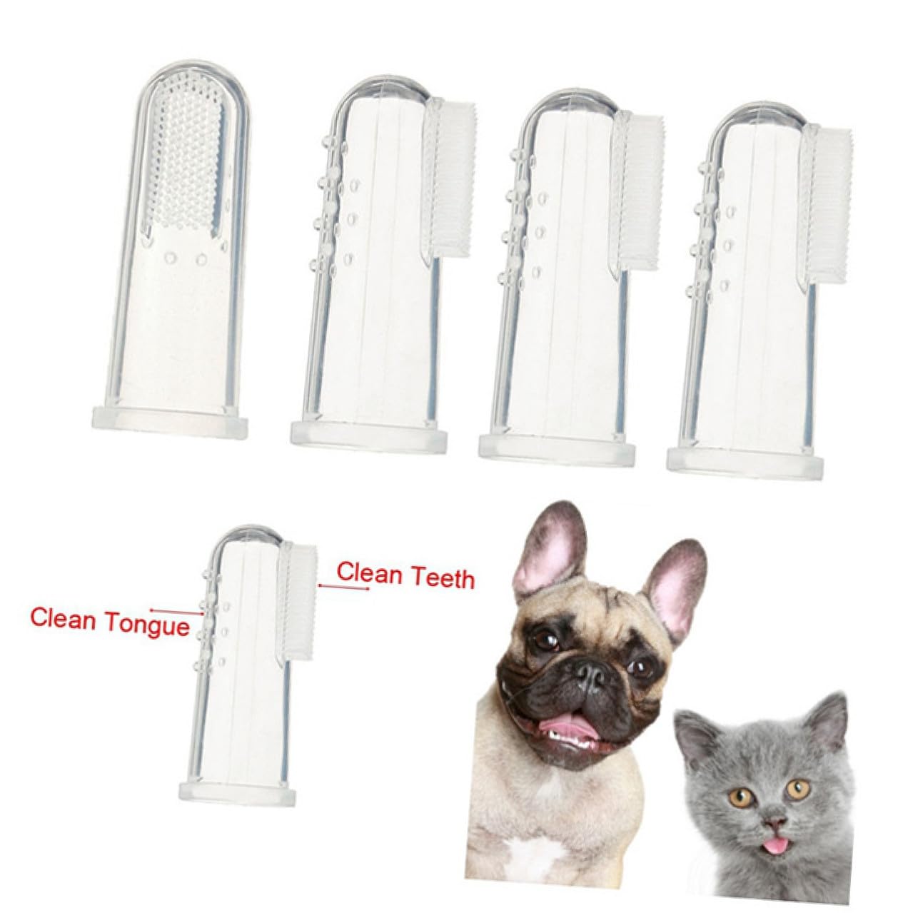 Brosse à Dents Pour Animaux De Compagnie Brosse à Doigts En Silicone Lot De 4 Petit Format Soin Dentaire Pour Chiens Chiots Chats