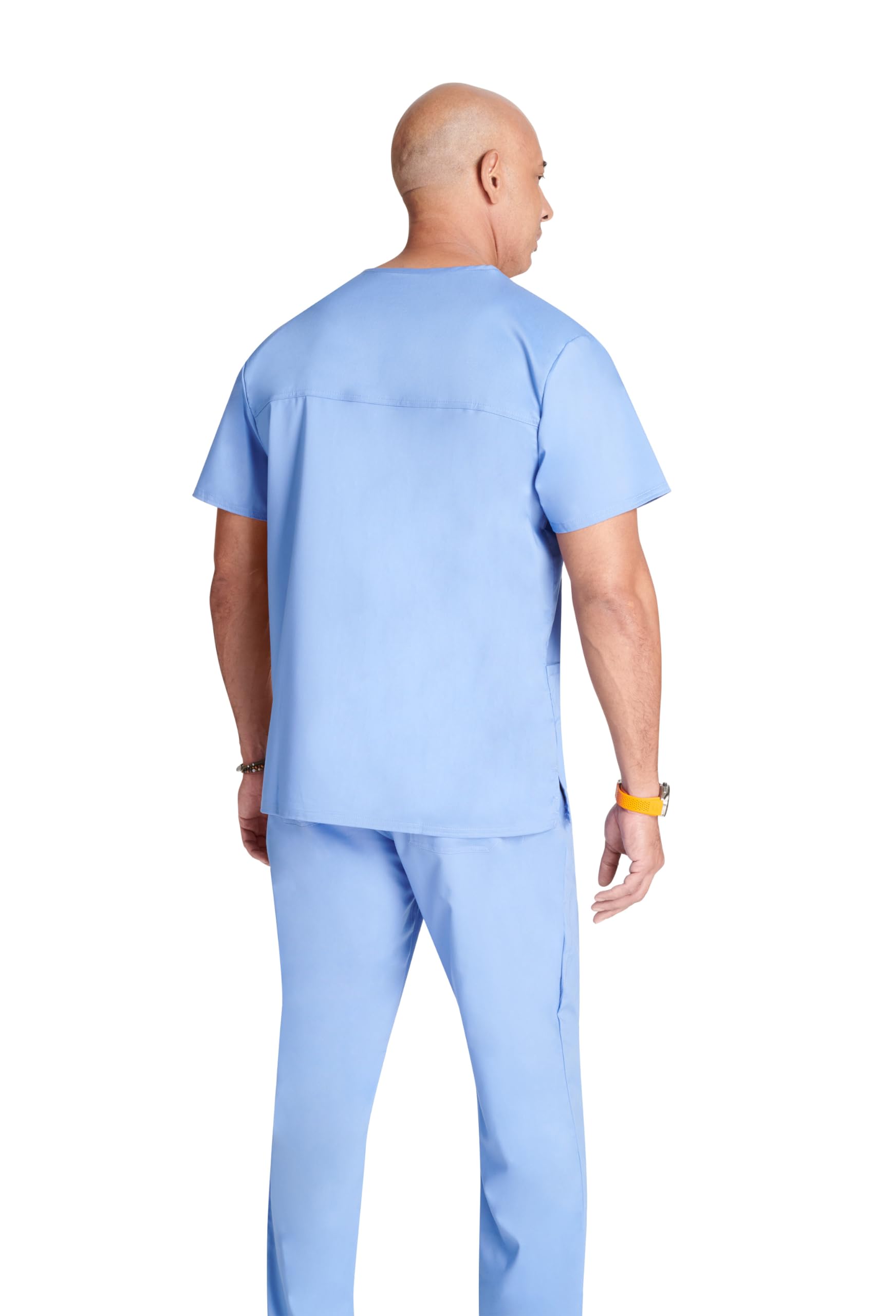 CHEROKEE Męskie Scrub Top Revolution - Odzież medyczna - Z kieszeniami - Dekolt w serek - WWE670, Ciel, XXL, Ciel, XXL