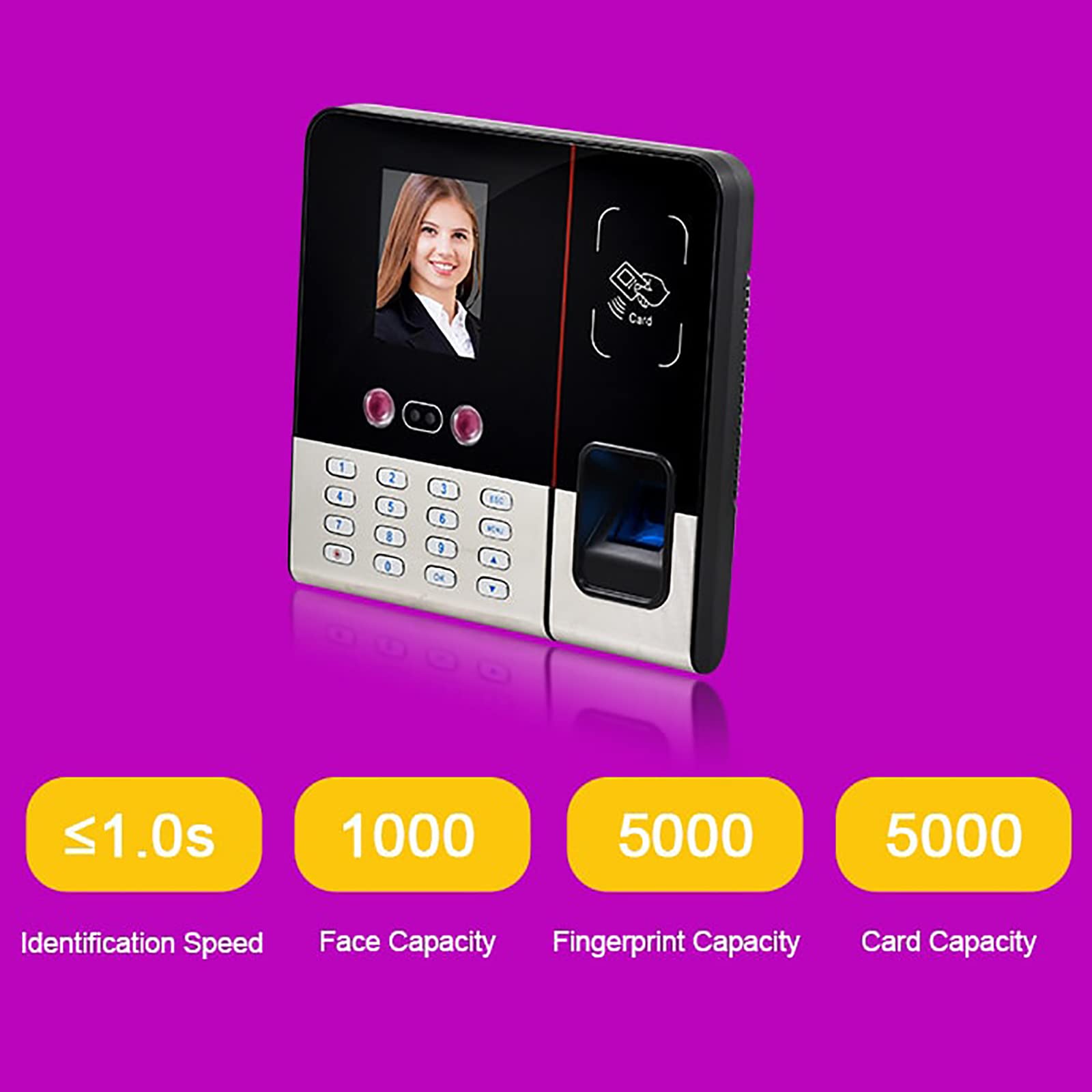 Máquina De Asistencia, Marcación De Negocios Para Empleados, Marcación Máquina De Reconocimiento Facial Marcación De Gestión De Empleados Cara Marcación De Código De Escaneo De Huellas Dactilares