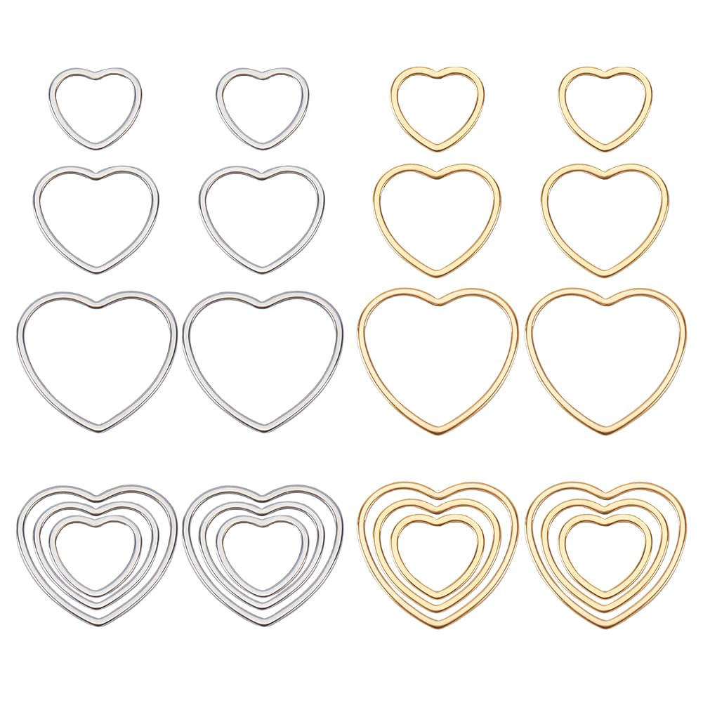 SUNNYCLUE 1 Box 48Pcs Valentines Day Heart Charm Set