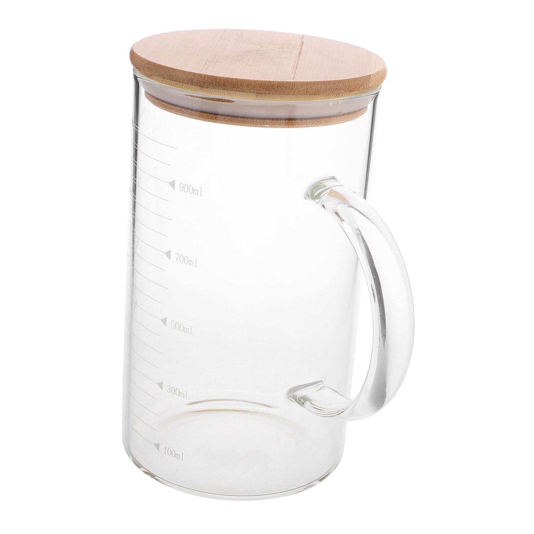 Bicchiere Graduato Con Manico e Coperchio Da Misurino Trasparente Per Latte Caffè e Altri Liquidi Jug Lidded Elegante Per Cucina e Frigorifero