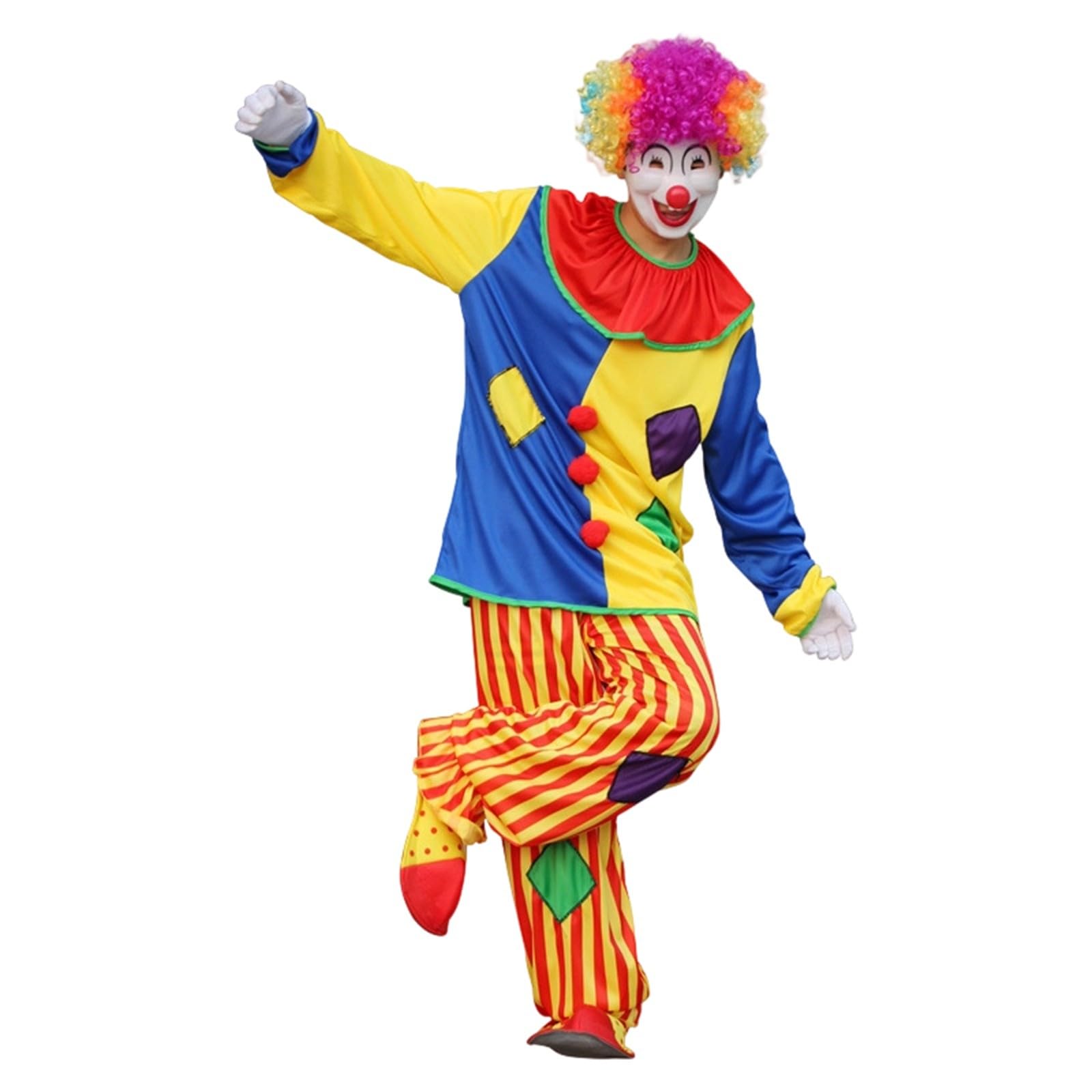 Adult Clown Circus Costume Party Fancy Dress Outfit Party Fashion - Clown Costume Unisex Adult Circus Children's Parties 2026 Carnival Theme Parties Adult Costume for Stage Performance Unisex