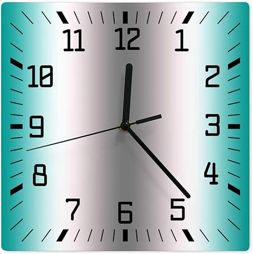 Miniatura 17 de Reloj de pared de madera blanco y negro degradado, silencioso, sin tictac, simple, abstracto, a rayas, estilo granja, cuadrado, funciona con pilas,