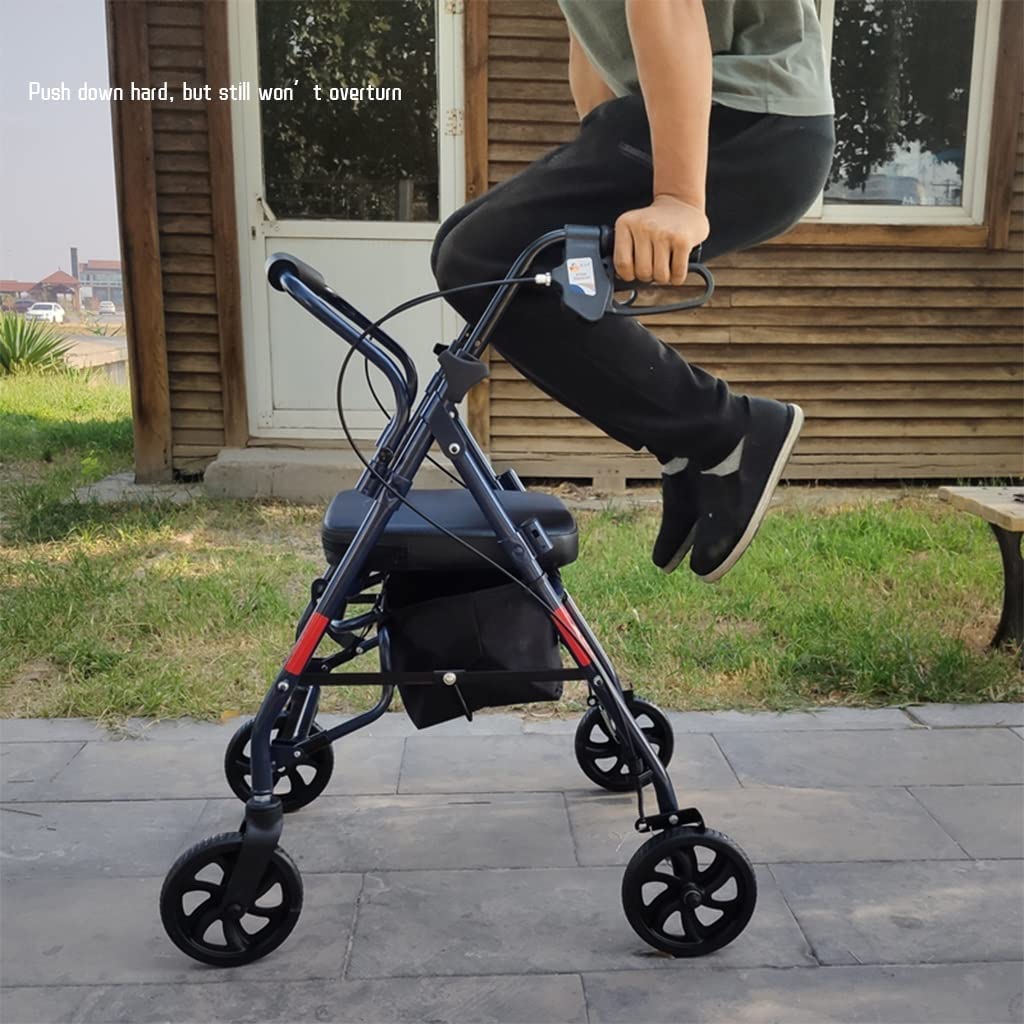 Opvouwbaar loophulpmiddel voor senioren Ouderen Rechtopstaande rollator rollator met rugleuning, armleuning en zitting Max. belasting 330 lbs