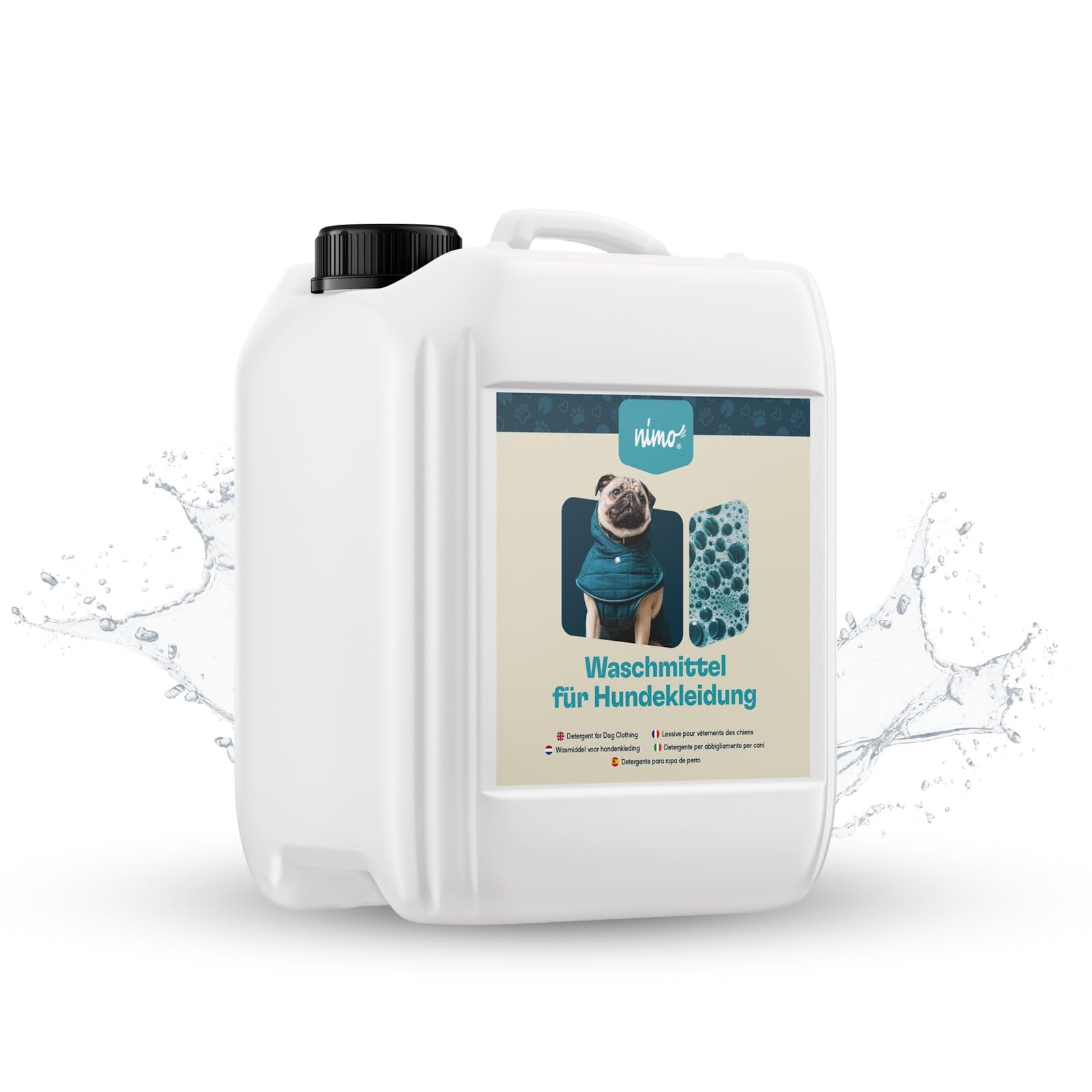 nimo® Waschmittel für Hundebekleidung | ohne Duftstoffe & Farbstoffe | für Hundemäntel & Hundedecken | entfernt Kot- & Urinflecken