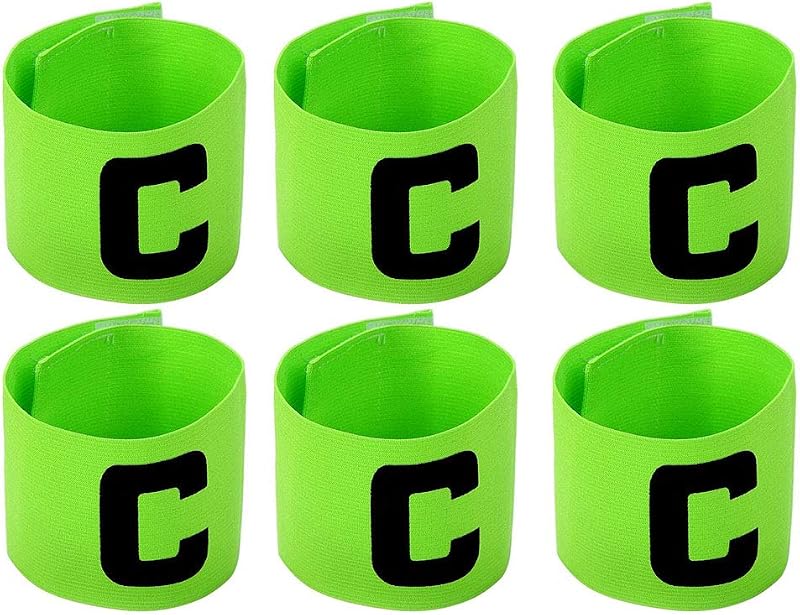 Brazalete de capitán de fútbol elástico de 6 piezas, bandas ajustables para jugadores de baloncesto y fútbol para adultos y jóvenes