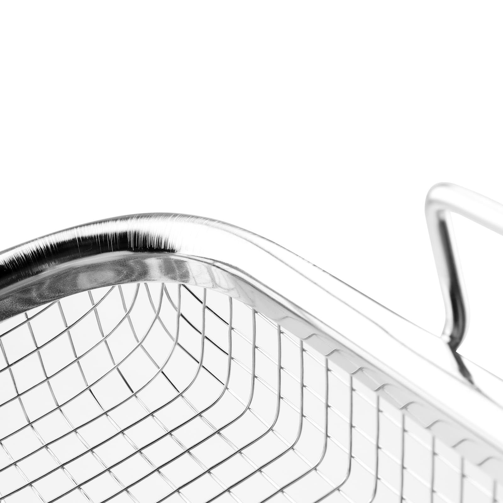 Grillgitter, Grillkorb Backkorb, Edelstahl Grillblech Backkorb, BBQ Crisper Korb, Gitter, Grillkorb Mesh mit Griff, 30 x 22 x 5cm, Zum Braten, Waschen von Gemüse, Obst