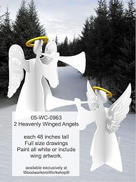 WoodworkersWorkshop Woodworking Pattern and Instructions Pkg to Build Two Own Heavenly Wings Angels
