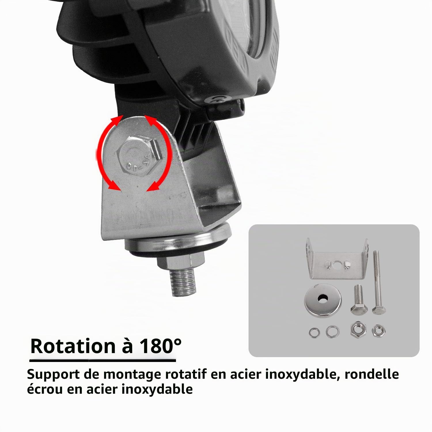 RIGIDON 2x rond phare de travail led, noir 7 pouces 51W feu antibrouillard