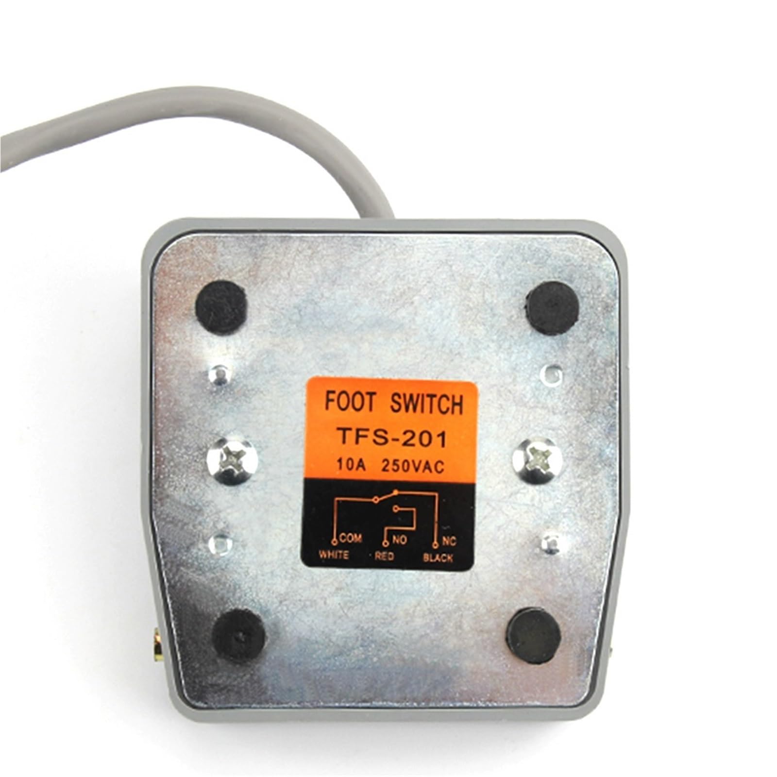 Interruptor de pie Interruptor de pie de 0-400 V, Interruptor de Control momentáneo, Pedal eléctrico SPDT, Gris, calibres de Cable de 20 m y 2 m, 1 Unidad