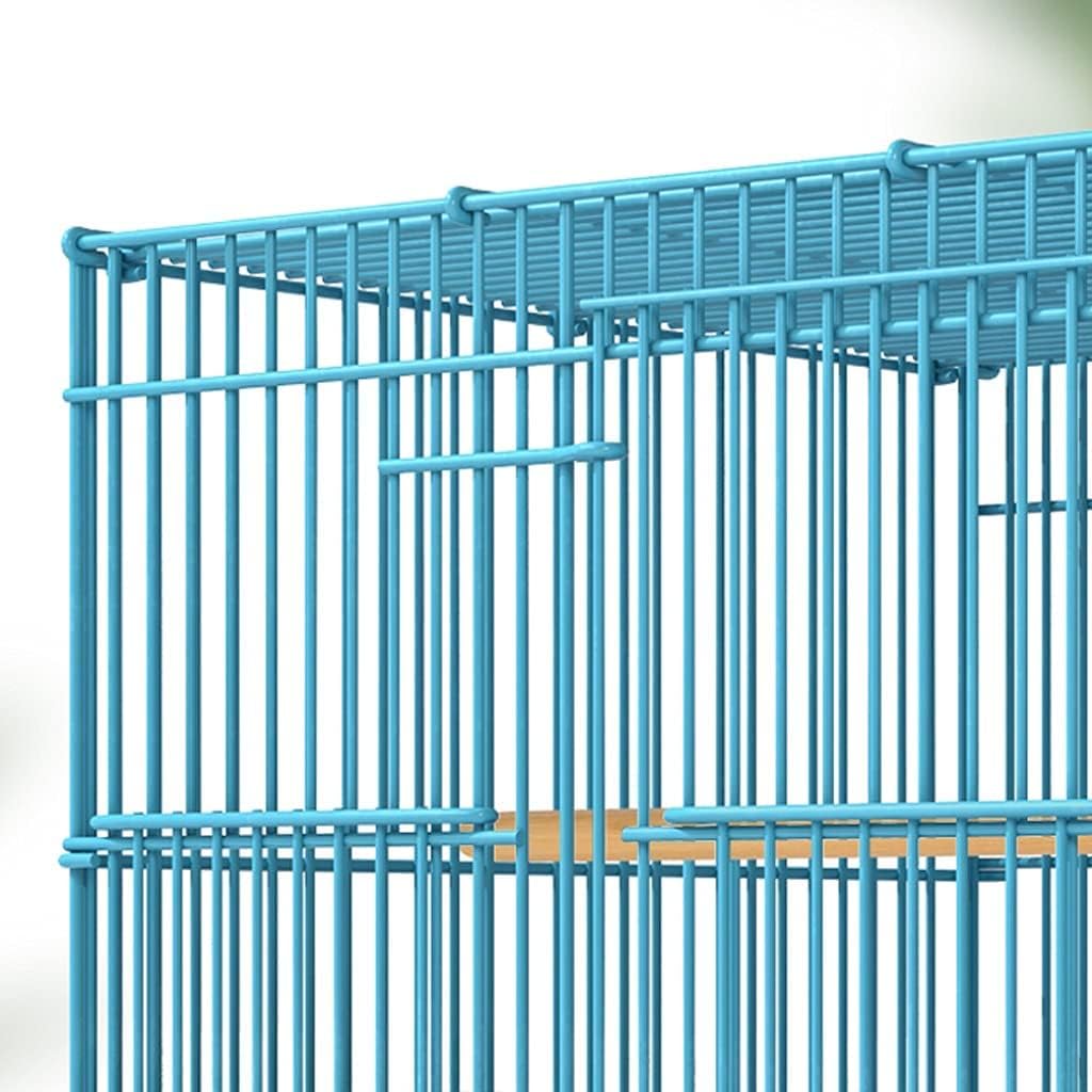 Jaula para pájaros, Jaula para pájaros, jaulas para pájaros, Jaula de Alambre Rectangular, transportines Grandes para periquitos de Vuelo, Productos para Mascotas (Azul pequeño)