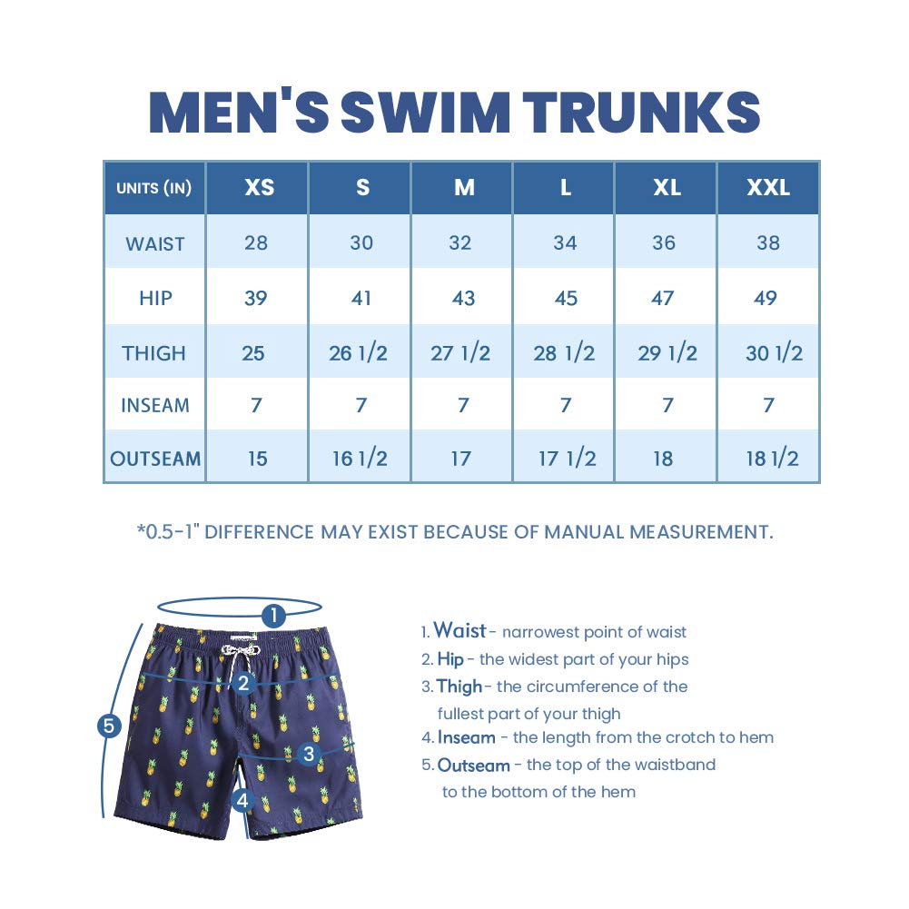 maamgic Męskie szorty kąpielowe slim fit kąpielówki 18 cm szybkoschnące męskie kostiumy kąpielowe z podszewką z siatki