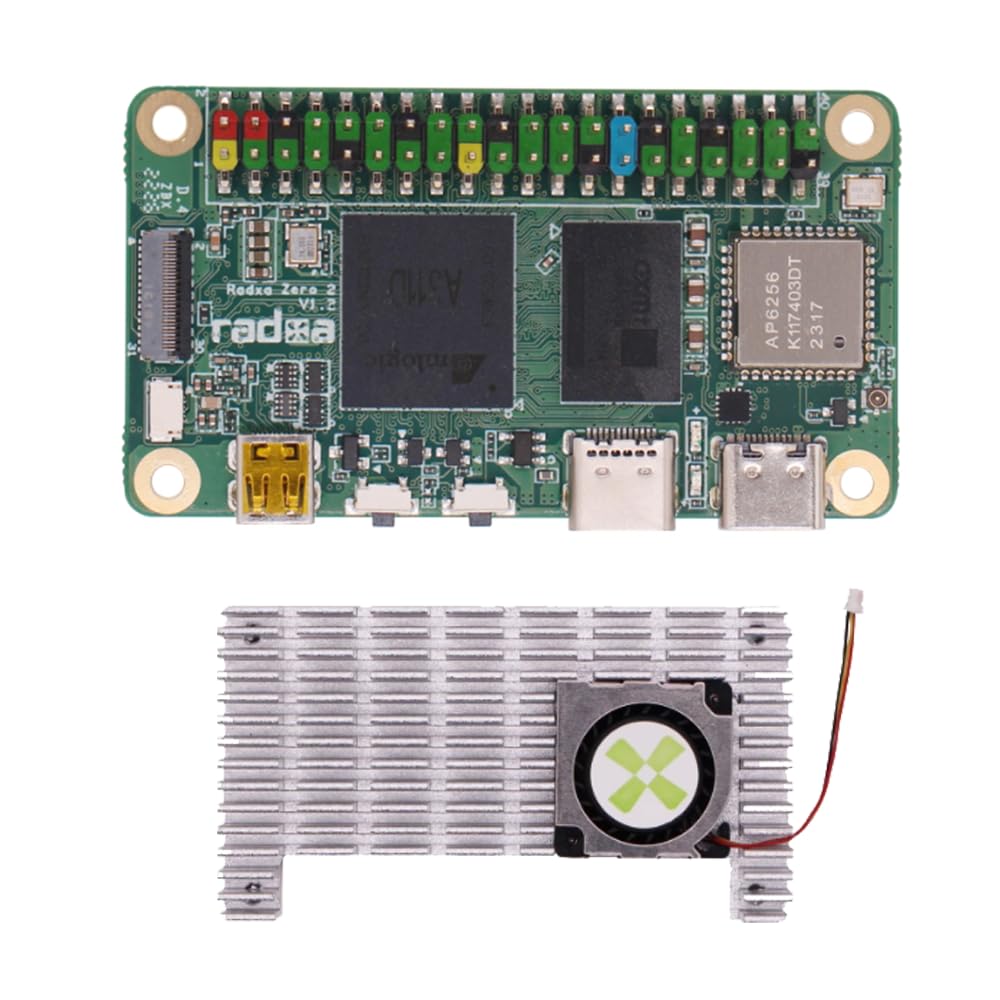 Radxa Zero 2 PRO 4GB Ram Quad Core Amlogic A311D BT5 High Performance Mini Board with (with HeatSink, 32GB eMMc)
