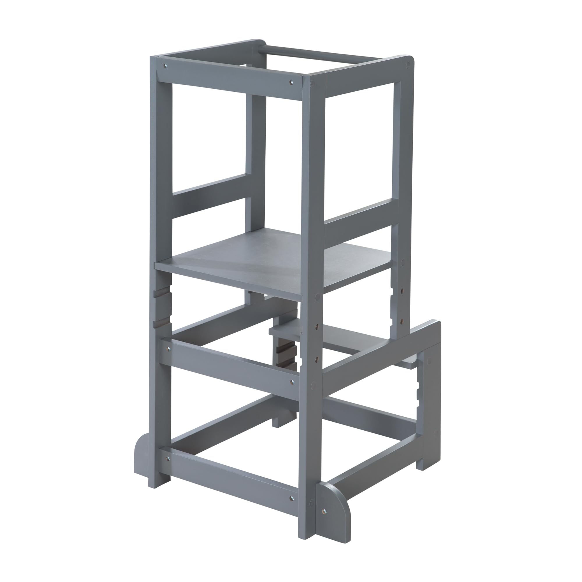 roba Convertible Montessori Learning Tower - Safe Step Stool for Toddler/Children - Ideal as Kitchen Helper - Loadable Up to 80 kg - Wood Anthracite