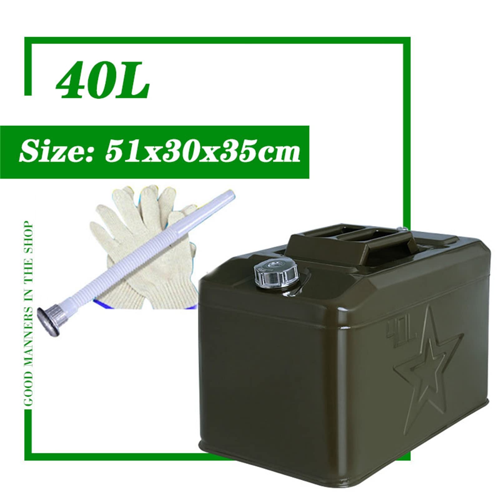 Benzinkanister Benzinkanister, Kraftstoffkanister, Reservekanister, Kanister für Benzin und Diesel inkl. Ausgießer, für alle Kraftstoffarte,10L,20L,30L,40L