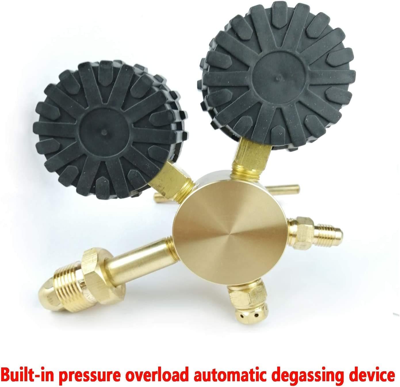 Nitrogen Regulator, Brass Body, Single Stage, 0-1400PSI, CGA-580 Inlet, 7/16"-20 Outlet, Transparent & Golden