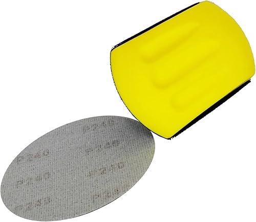 Miniatura 5 de BTwood - Lijadora manual de bloque de lijado de 5 pulgadas para madera, metal, paneles de yeso, superficies pintadas y carpintería + 10 discos de