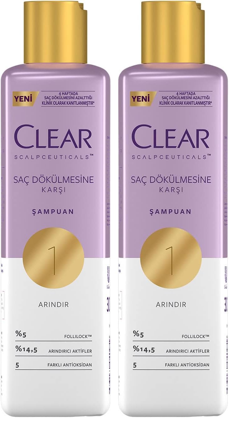 Clear Scalpceuticals Saç Bakım Şampuanı Saç Dökülmesine Karşı 300 ml (2 paketi)