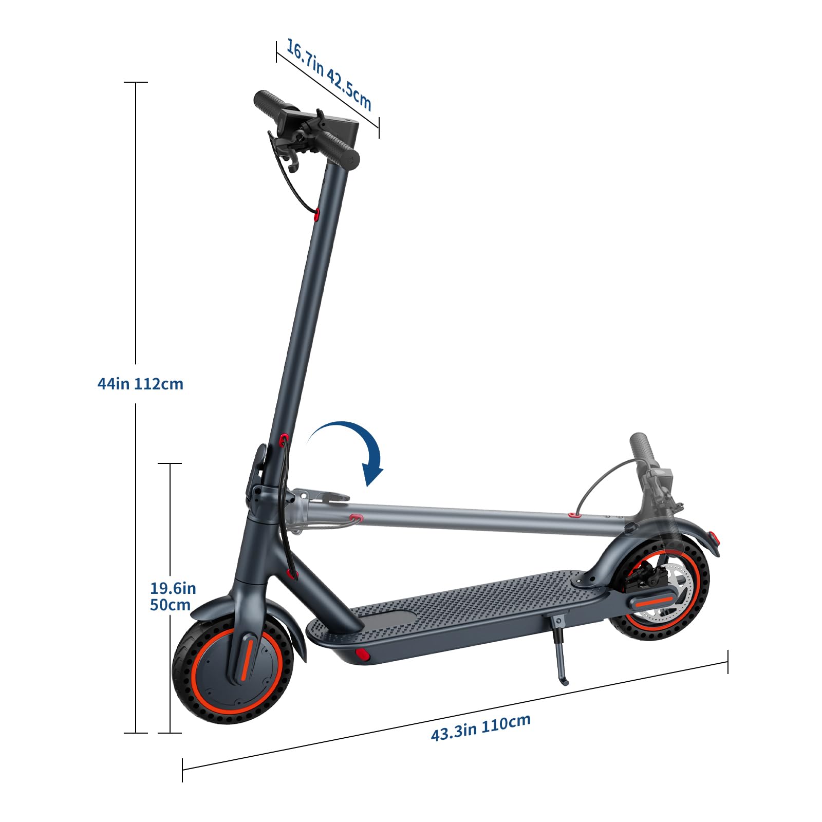Trottinette Électrique Adulte - Moteur 350W (25 km/h) - Autonomie 30 km - Batterie 36V/7.8Ah - Pneus 8.5'' Anti-crevaison - 3 Vitesses - Double Frein - Pliable - Charge maximale 120 kg