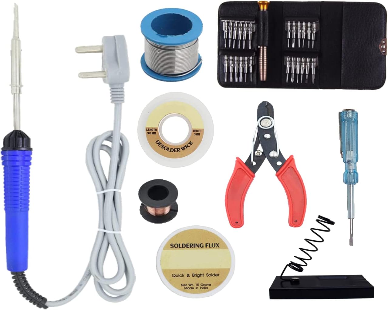 Aldeco Soldering Ac/Dc Iron Kit: Precision Tools For Perfect Electronics Joining And Repairs, Beginners To Experts. (9 In 1 Kit)