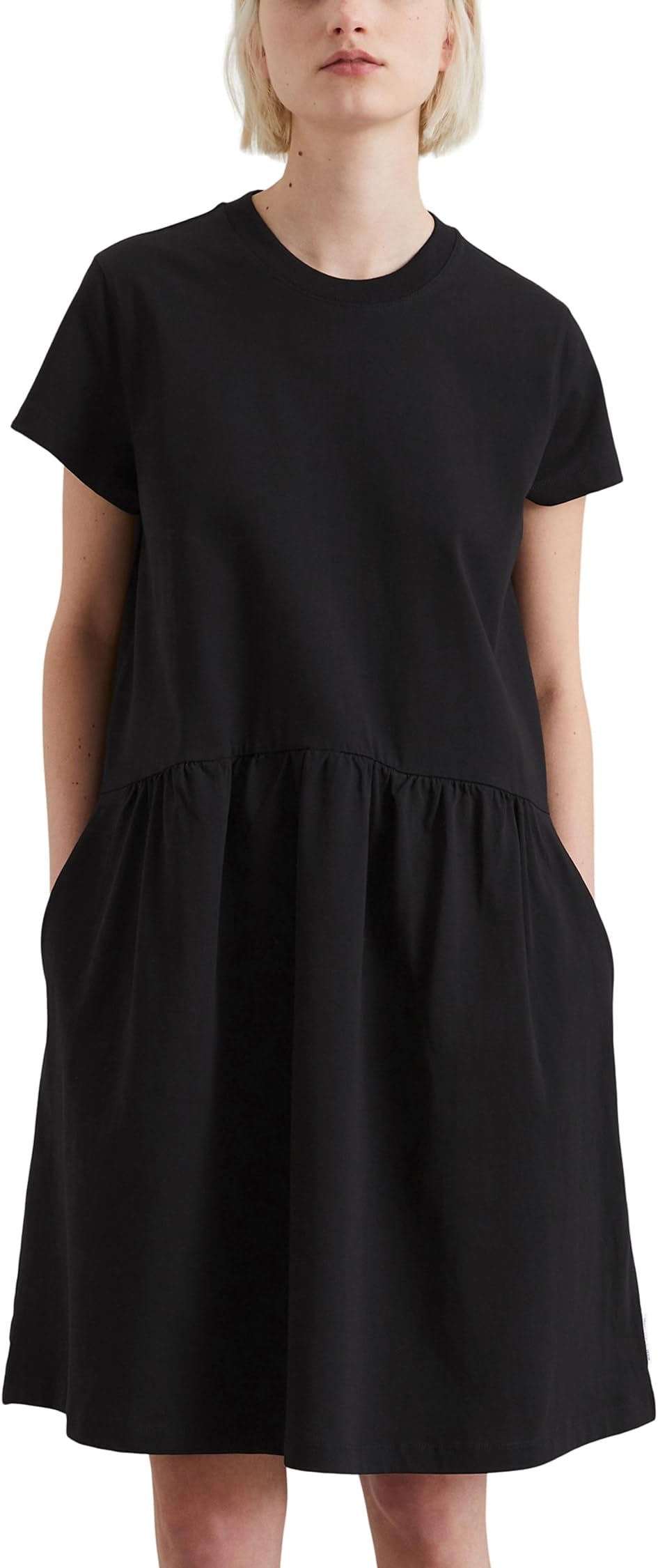 Marc OߴPolo Denim Donna Abito in jersey in cotone bio al ginocchio, Nero (Black), S