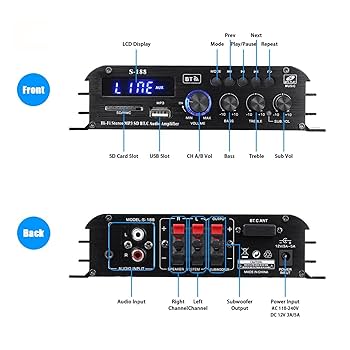 Amazon | チャンネルアンプ ジタルパワーアンプ 1000Wパワー
