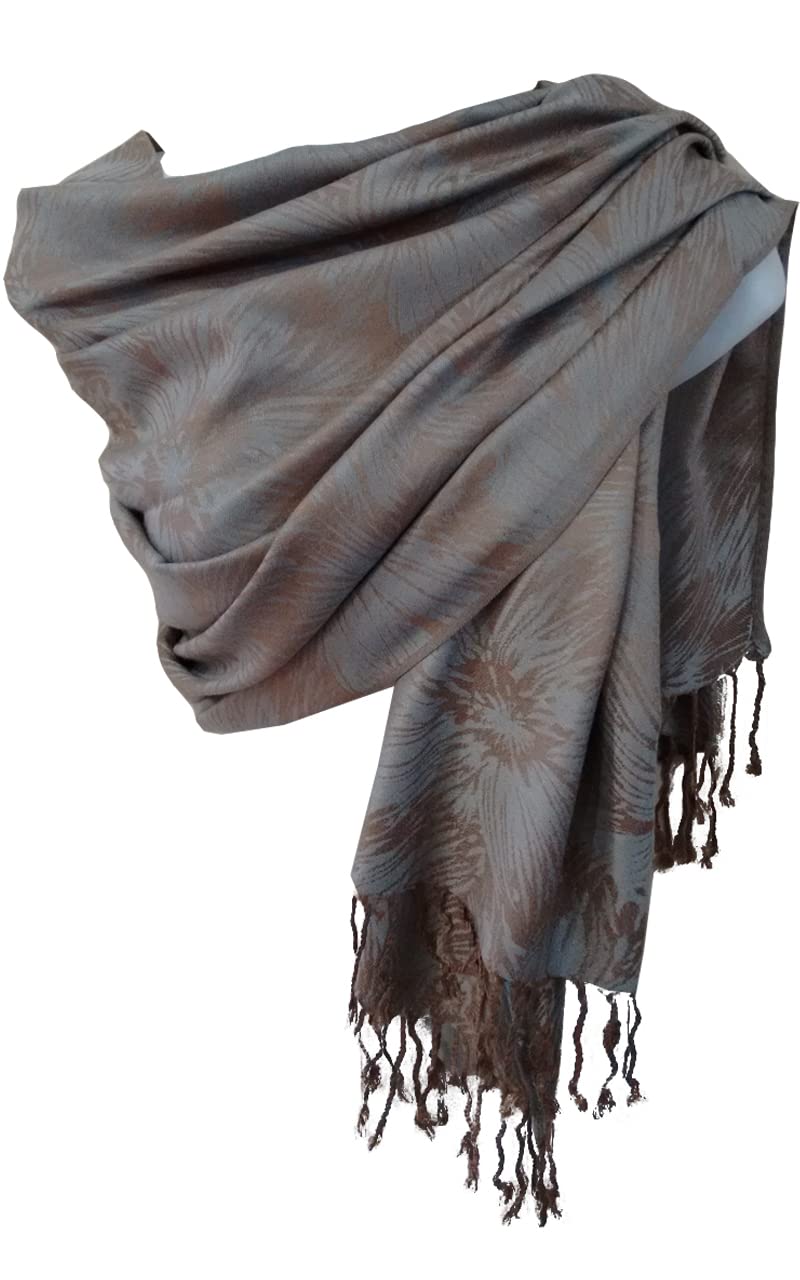 Glamlondon Women's Grey Soft Pashmina Scarf Shawl