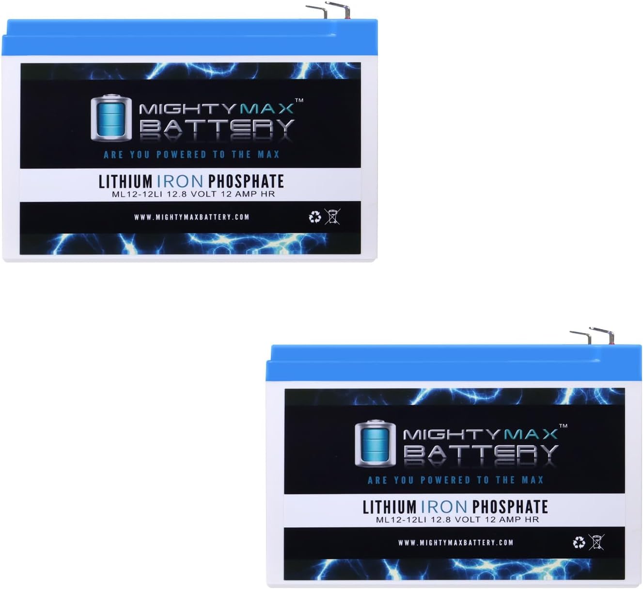 Mighty Max Battery 12V 12Ah Lithium Replacement Battery Compatible with Tzora Lite Scooter - 2 Pack