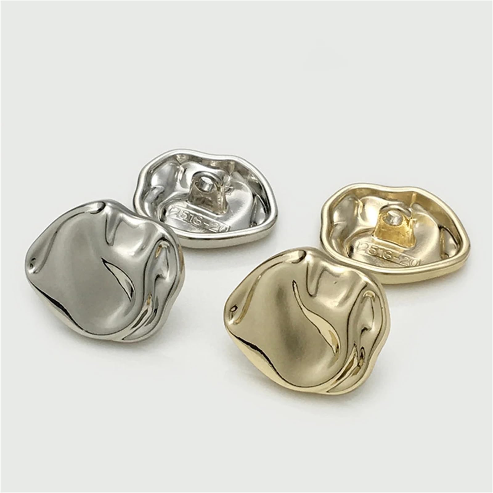Bottoni vintage irregolari in metallo, 30 pezzi, 12/17/22 mm, per cardigan (oro, 22 mm)