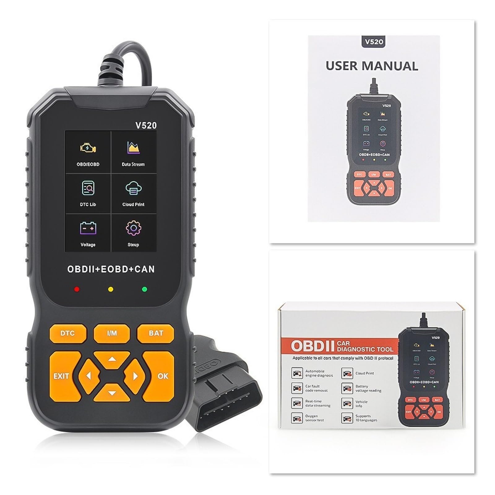 Strumento diagnostico for Auto V520 Lettore di Codici OBD2 for Rilevatore guasti al Motore for Strumento diagnostico