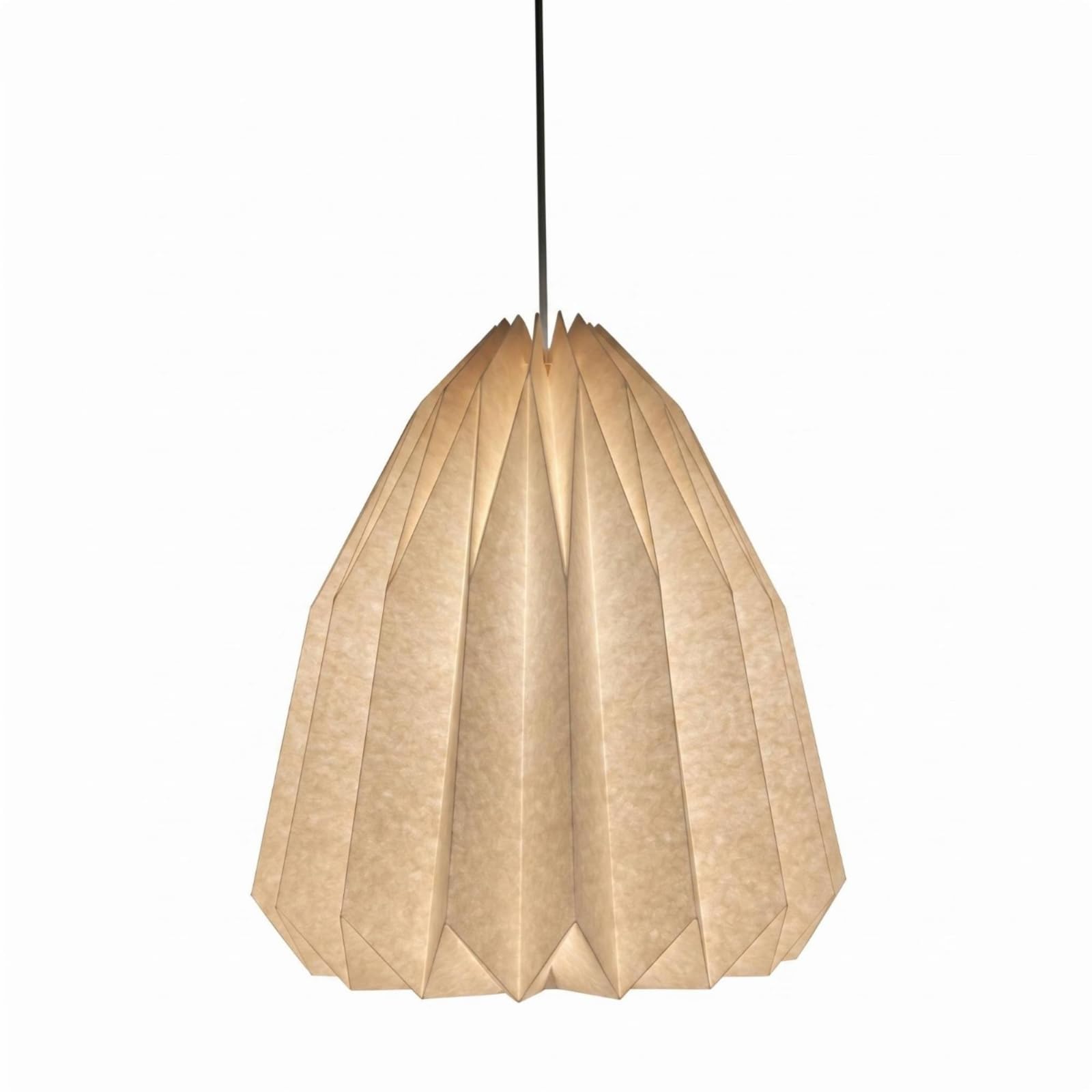 E27 Fitting Paper Hanging Lamp Shade Folded Origami Lampshade Foldable Pleated Paper Shade Suspended Cord for Dining Room, Bedroom, Cafe, Bar, Style D Shade-image-47