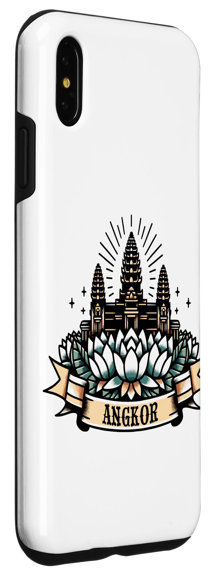 iPhone XS Max Traditional Khmer Cambodian Tattoo Design Angkor Wat Case - Image 3