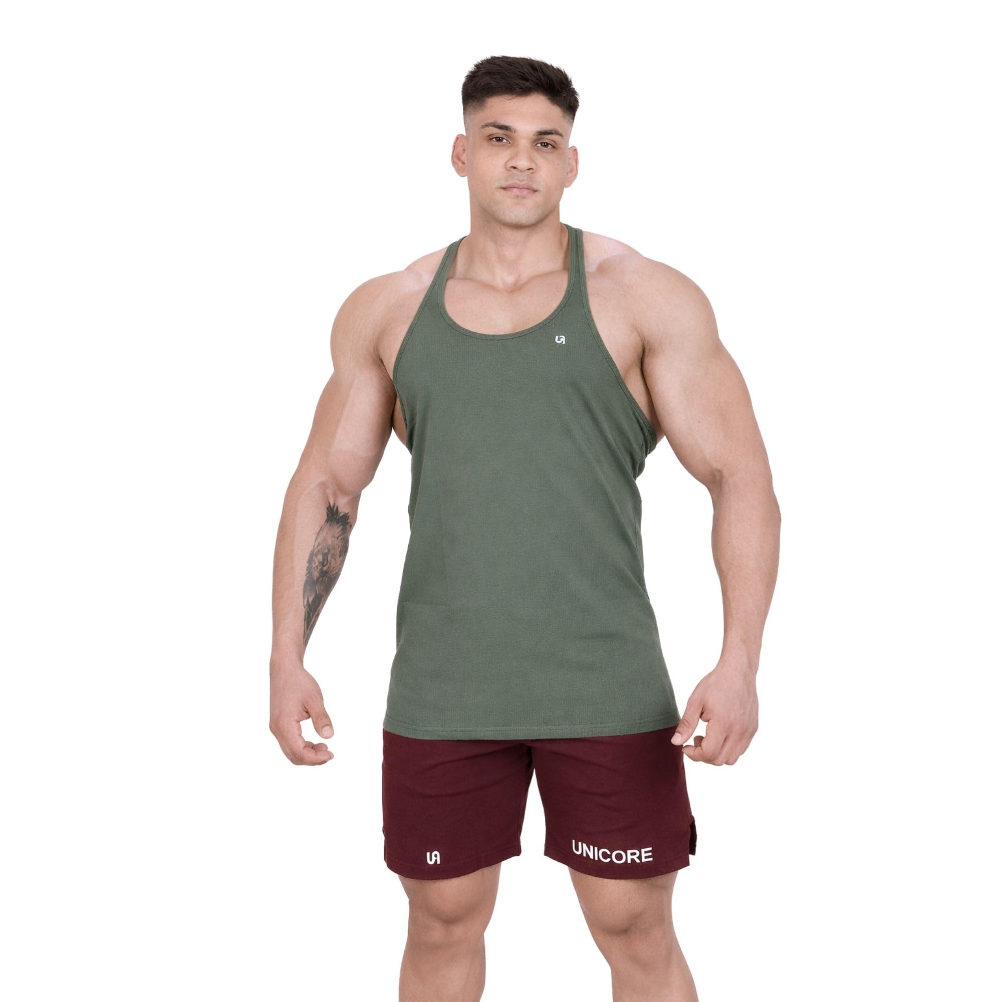 UNICORE Men’s Navy Blue Gym Stringer Tank Top | Bodybuilding Workout Vest for Men | Sleeveless Racerback Fitness Tank for Gym, Training & Sportswear-picture-24