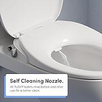 Vista 8 de TUSHY Oasis - Asiento de bidé no eléctrico de agua tibia (alargado) Autolimpiante con doble boquilla, temperatura y presión ajustables
