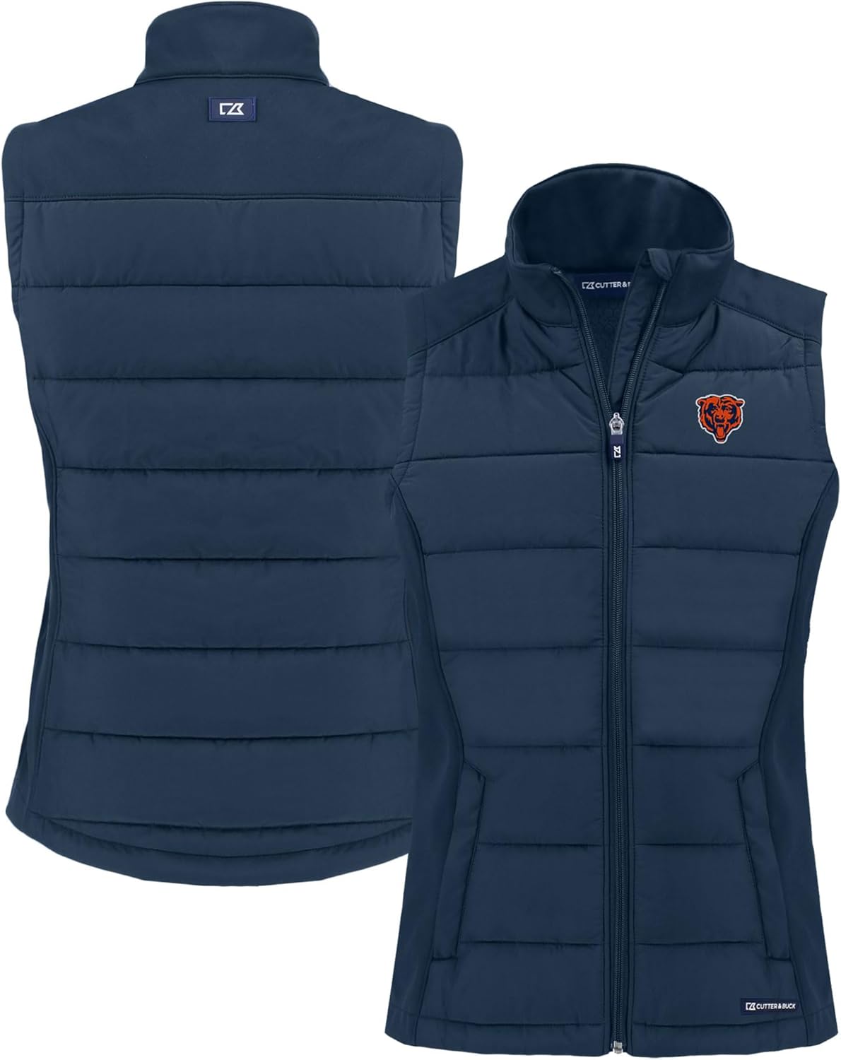 Cutter & Buck Women's NFL Throwback Evoke Hybrid Eco Softshell Recycled Full-Zip Vest