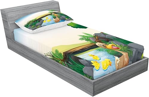 Miniatura 14 de Ambesonne Juego de sábanas bajeras y fundas de almohada occidentales, sombrero de vaquero con temática del salvaje oeste y cuerda de ganadería vieja