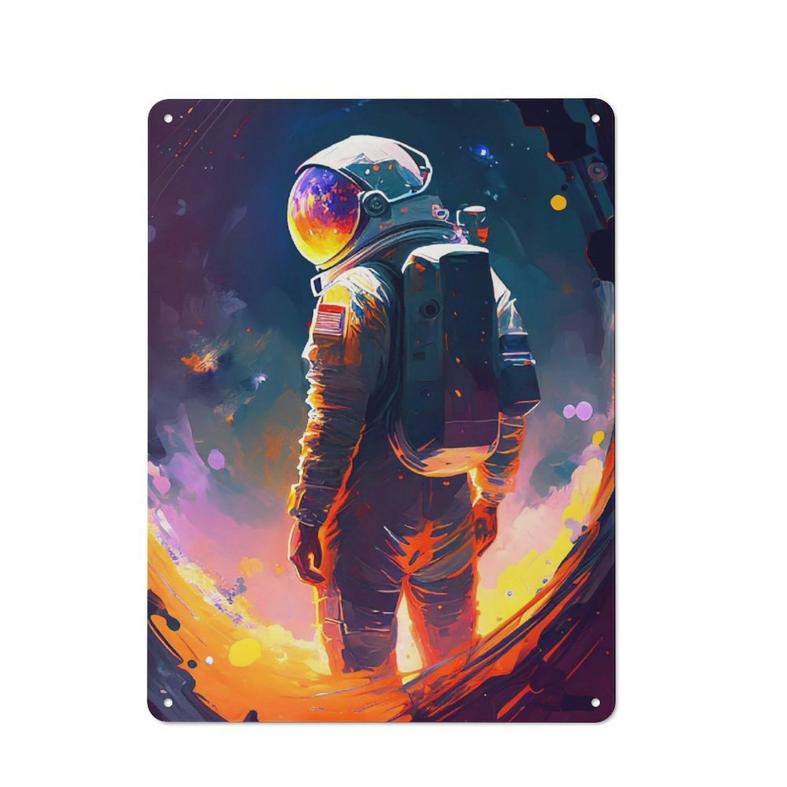 Junmoney Astronaut Retro-Style Metal Sign 40X30cm For Studio Or Craft Room, Gift For Studio Decor Lovers During The Christmas Season