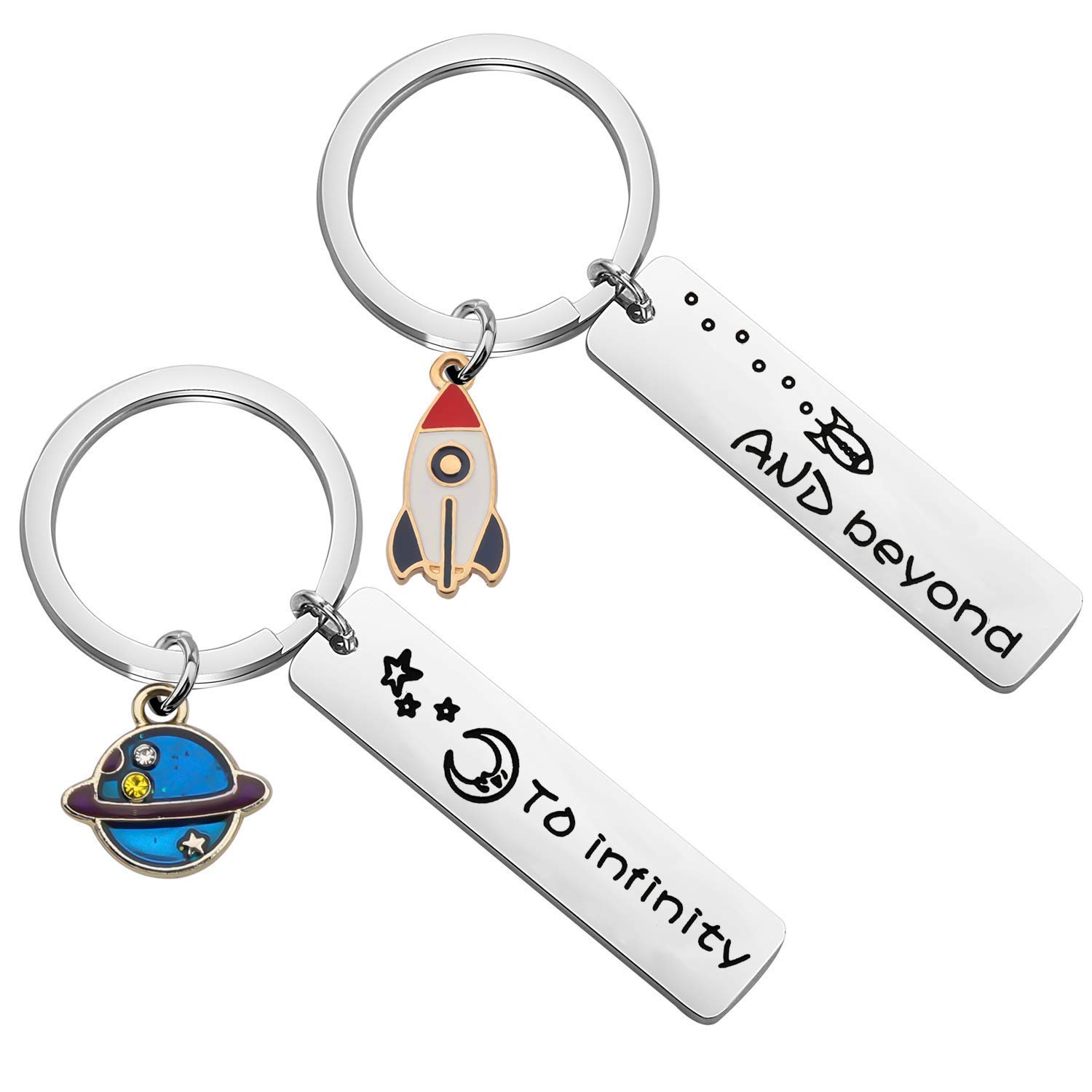 KUIYAI Couples Keychain I Love You to Infinity and Beyond Boyfriend Girlfriend Gift BFF Daughter Son Gift